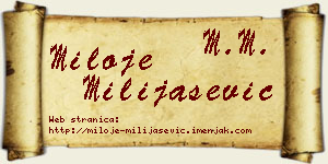 Miloje Milijašević vizit kartica